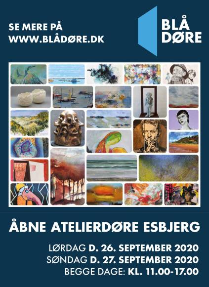 blå døre esbjerg, maleri, kunst, 