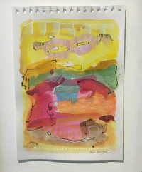 Maleri, Niels Kongsbak, Esbjerg, Galleri kongsbak, Gouache